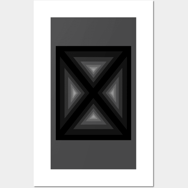 Quadrant from triangles in grey and black Wall Art by robelf